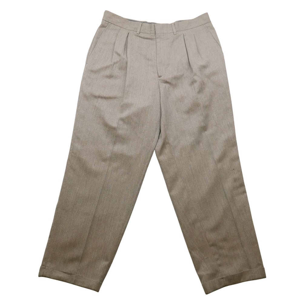 Savane Pants Mens 34x31 Deep Dye Guaranteed Pleated Brown Straight Leg Classic